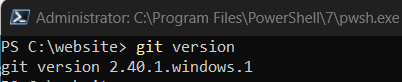 Git Version from PowerShell